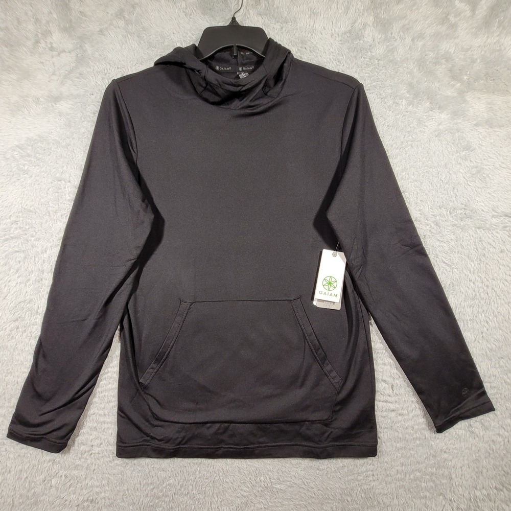 Gaiam Bliss Balance Hoodie Womens Medium‎ Black Fitness Slim Fit